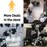 Bezente Black Silver Confetti Latex Balloons,60pcs 12 inch Black