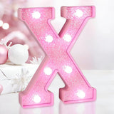 Pink Light Up Letters, LED Marquee Letters for Table, Small Glitter #9