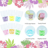 48 Pack 14 OZ Hawaiian Cups for Party Luau Plastic Cups Tropical