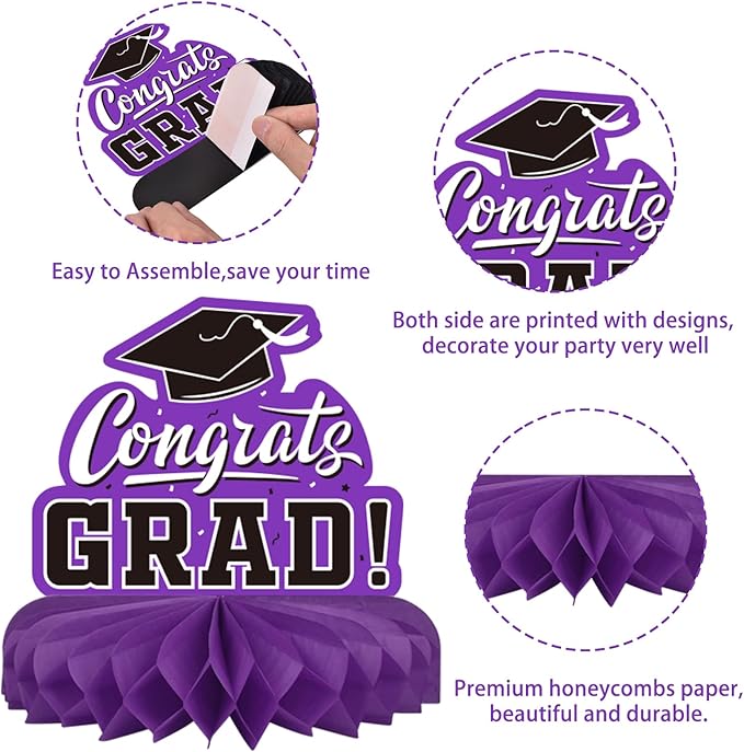 9PCS Graduation Party Decorations Class of 2026 Congrats Grad Table #5