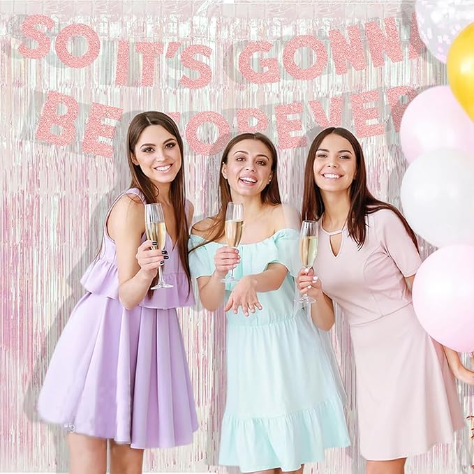 BRAVESHINE Iridescent Foil Fringe Backdrop - 2 Pack 3.2x6.5ft