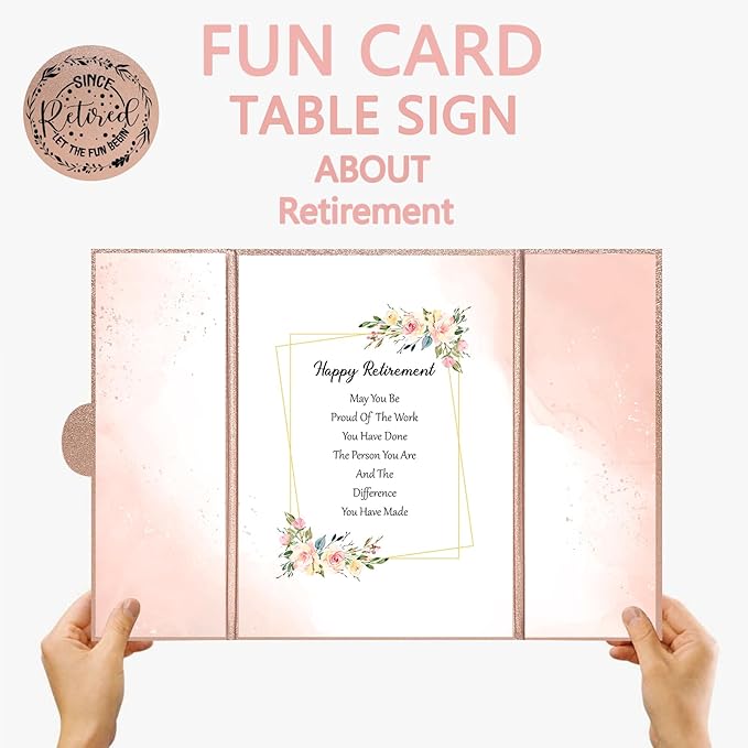 Retirement Rose Gold Guest Book Alternative Decorations for Women