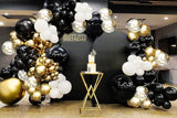 182pcs Black and Gold Balloons Garland Arch Kit, 5 10 12 18 inch