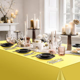 3 Pack Gold Plastic Tablecloth, Disposable Rectangle Table Covers,