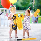 Construction Dump Truck Piñata with Blindfold and Bat Party Decor
