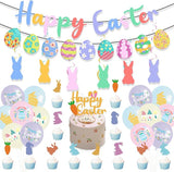 Easter Party Decorations Happy Easter Banner Set Egg Bunny Hanging