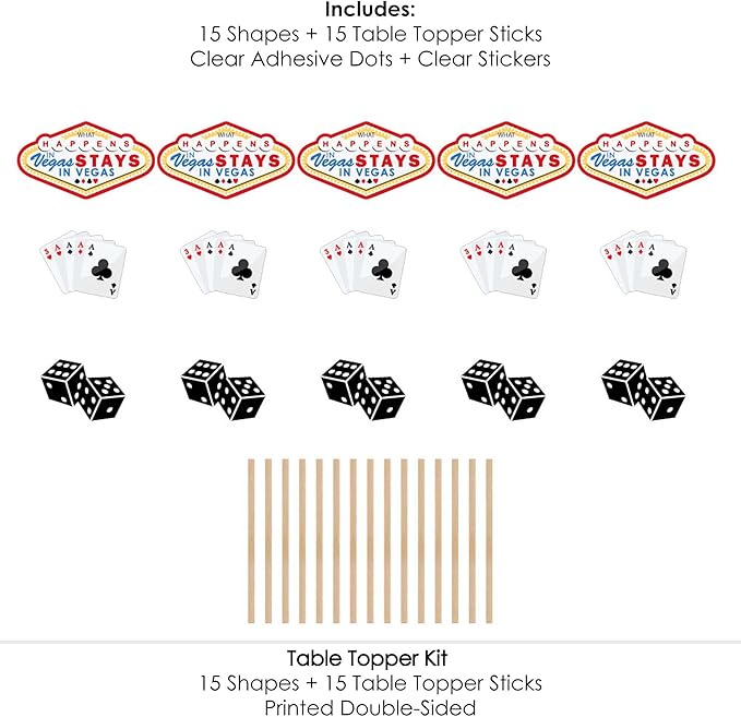 Big Dot of Happiness Las Vegas Casino Party Centerpiece Sticks Table