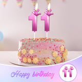 Metallic Purple Number Birthday Candle, Kpop Theme Cake Topper for 14