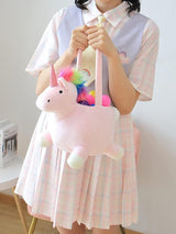 3D Unicorn Plush Basket Easter Egg Hunting Basket Cute Animal Plush