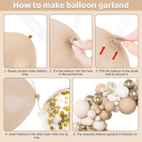 Amandir 153pcs White Sand Balloon Garland Arch Kit, Different Sizes