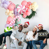 Christmas Balloon Garland Arch Kit Pastel Pink Purple Green Balloons