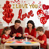 Valentines Day Decorations with Red Heart Balloons and Love Balloon