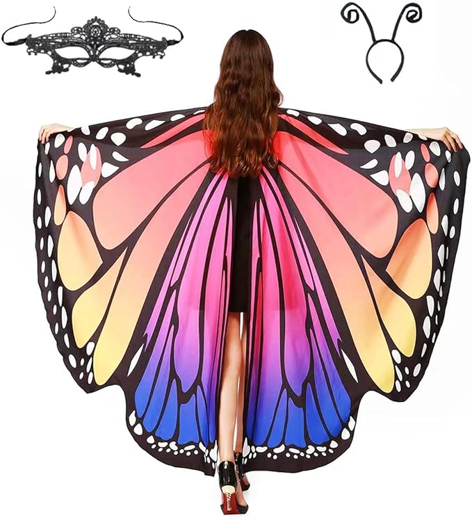Halloween Butterfly Wings Costume for Womens Moth Wings Butterfly