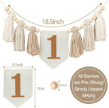 First Birthday Party Decorations Light Brown High Chair Banner 1st