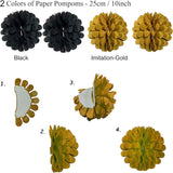 Black and Gold Party Decorations Confetti Balloons Decorative