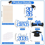 Graduation Decorations 2026, 20 PCS Sparkling Black and Blue