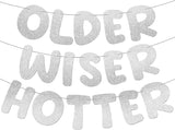 Fulmoon Set of 3 Pre Strung Older Wiser Hotter Glitter Banner Funny #2
