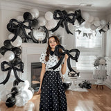5 Pcs Black Bow Balloons Bow Party Decorations for Girl Women Black