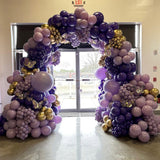 Purple Balloon Garland Arch Kit, 162pcs Dark Purple Lavender Light