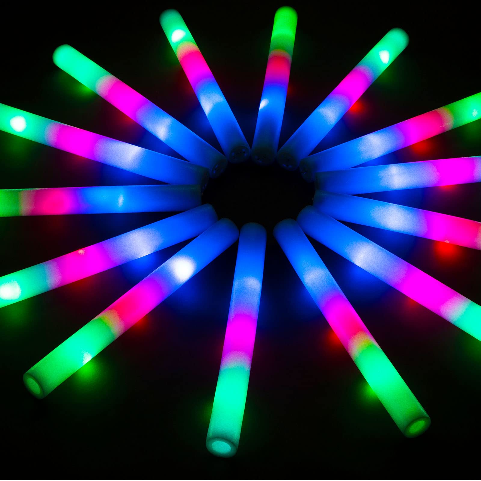 SHQDD 105PCS LED Foam Glow Sticks, Foam Light up Sticks Bulk Party