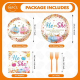 96Pcs Fall Pumpkin Gender Reveal Party Decorations Fall Gender