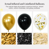 Black and Gold Balloons, 55 Pcs 12 Inch Metallic Gold Balloons Black