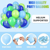 Blue Green Balloons 12 Inch Royal Blue Fruit Light Green Confetti