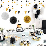 Black Gold Graduation Party Decorations 23pcs Kits Farewell Tissue