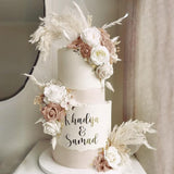 33 PCS Boho Cake Topper Decorations Vintage Artificial Rose Flowers