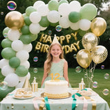 100pcs Sage Green and Gold Balloons 12 inch Latex Party Balloons with