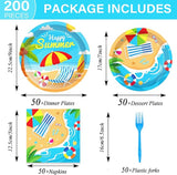 50 Guests Beach Plates and Napkins Party Supplies Summer Birthday