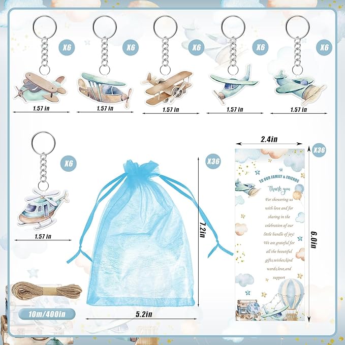 145 Pieces Airplane Baby Shower Favors for Guest Little Explorer