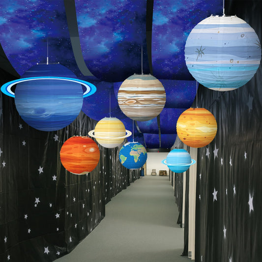 11 Pcs Galaxy Space Ceiling Decoration for Vbs 12 x 2 ft Fluorescent