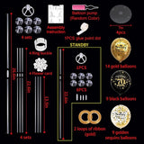 4 Set Black Gold Balloon Stand Kit for Birthday Decorations for 70th