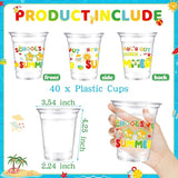 40Pcs School's Out for Summer Party Cups 12oz Drinking Cups End of