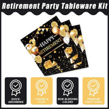 96 Pcs Retirement Party Plates and Napkins Set Happy Retirement