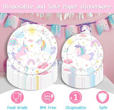 96 Piece Unicorn Party Supplies Set Magical Pastel Rainbow Tableware
