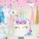MTLEE Number 7 Birthday Candle Macaron Glitter 3D Number Candle with