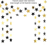 Patelai Glitter Star Garland Banner 2026 Party Decor 130 Feet Star