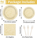 96pcs Summer Beach Party Plates and Napkins for Beach Party Supplies