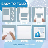 Baby Shower Boxes with Letters – White Boxes with Blue, Silver &