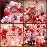 Valentines Day Balloon Arch Kit 114Pcs Red Pink White Balloon