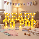 10 Pcs Ready to Pop Baby Shower Decorations Lights up Sign Red
