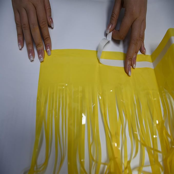 BRAVESHINE Fringe Curtain Backdrop - 2 Pack Pastel Yellow Photo