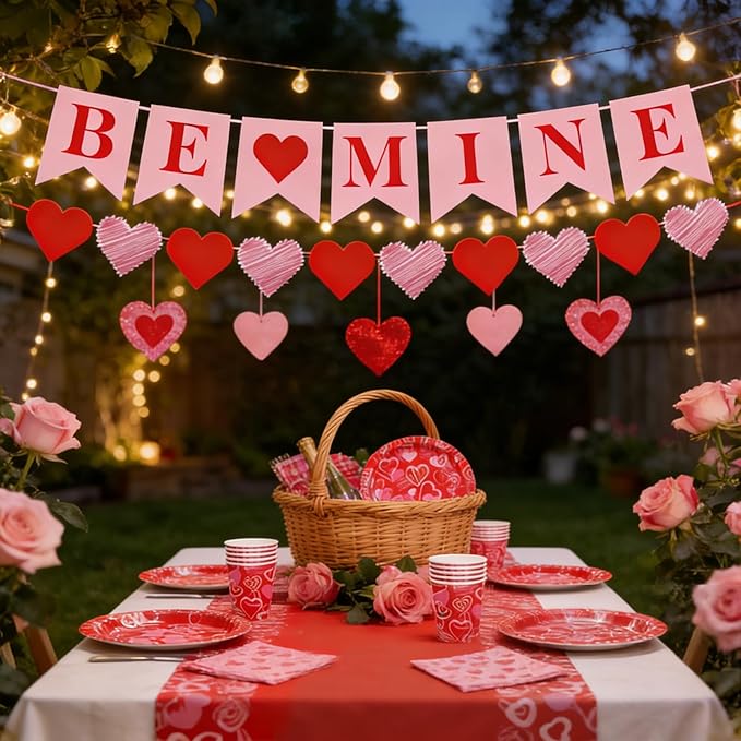 Valentine's Day Party Supplies Serve 24 97 Pcs Hot Heart Love