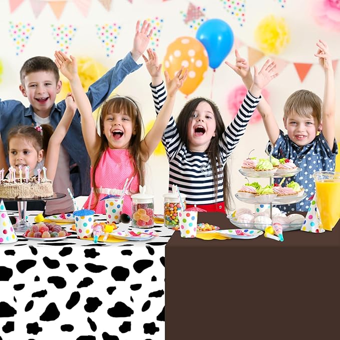 12 Pack Cowgirl Baby Shower Plastic Tablecloth for Rectangle Tables