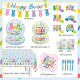 124pcs Easter Party Decorations Set Include Happy Easter Banner