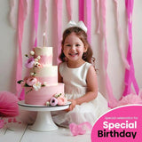 6 Crepe Paper Streamer Rolls, 492ft Pack of 6 Pink & White Streamers