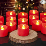 Homemory Red Tea Lights Candles Battery Operated, 200+Hour Flameless