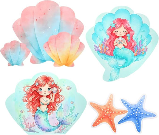 4 Pcs Large 22 x 30 Mermaid Cardboard Cutouts Mermaid under the sea